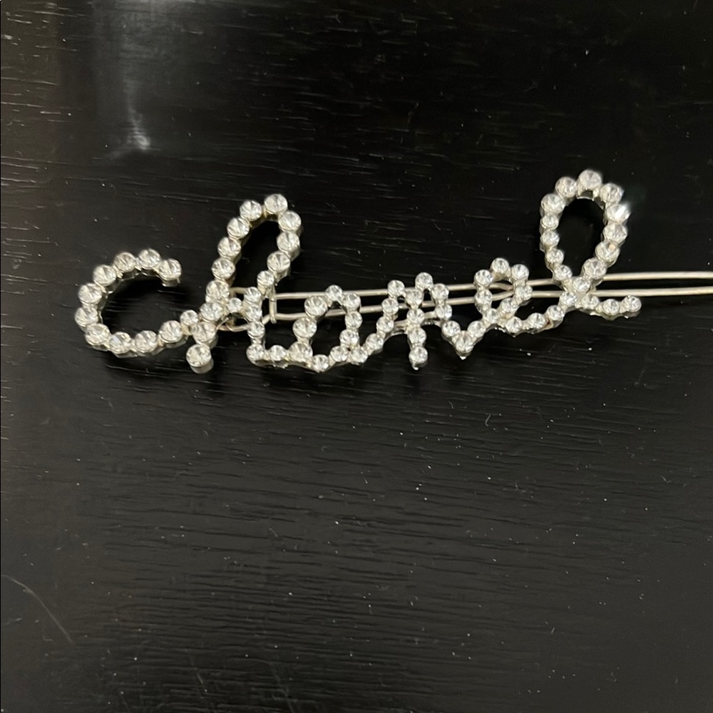 Chanel Silver Crystal Hair Pin